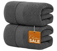 SBZ 2 Pack Extra Large Jumbo Bath Sheet 100% Egyptian Cotton Super Soft Luxury Premium Quality Towels 600-GSM Quick Dry Highly Absorbent 100 x 200 cm (Charcoal Grey)