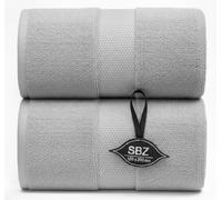 SBZ Pack of 2 Premium Bath Sheet Towel 100% Egyptian Cotton Super Soft 600-GSM Highly Absorbent Extra Large Bath Sheet Size (100 x 200 cm) (SILVER)