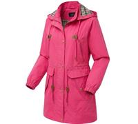 SBZ Womens Raincoat Waterproof Rain Jacket Breathable Summer Coat Hooded Ladies Spring Lightweight Windbreaker Functional Jacket Outerwear with Pockets (UK, Numeric, 22, Regular, Regular, Pink)