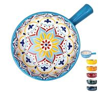 SBZIOJHDR Ceramic Noodle Bowl, Ceramic Instant Noodle Bowl, Soup with Handle 600ml, Single Shallow, Small Ramen(Light Blue)