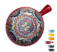SBZIOJHDR Ceramic Noodle Bowl, Ceramic Instant Noodle Bowl, Soup with Handle 600ml, Single Shallow, Small Ramen(Red)