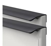 SBZIOJHDR Concealed Handles, Invisible Door Knob Aluminum Concealed Handles Wardrobe Kitchen Cupboard Finger Edge Pull Drawer Black 2 Pieces(Overall Length 1000mm)
