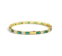 SBZIOJHDR Diamond bracelet Alternating White/Green Tennis Bracelets for Women 18K Gold Plated Classic Diamond Bracelet CZ for Wedding Bridal Prom Jewelry(White,8 inch)