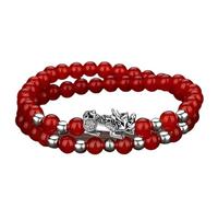 SBZIOJHDR Diamond bracelet Garnet Red Black Crystals Beaded Balancing Bracelet Talisman for Prosperity Money Good Luck,7(10)