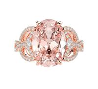SBZIOJHDR Diamond Ring， 925 Moissanite Morganite Gemstone Wedding Engagement Diamonds Ring Jewelry(6)