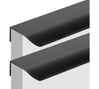 SBZIOJHDR Door Handle, Concealed Handles Kitchen Finger Edge Pull DrawerHandles Furniture Gate Knobs Black 2 Pieces(Hole Distance 128mm)