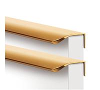 SBZIOJHDR Door Handle, Concealed Handles Wardrobe Kitchen Cupboard Pull Finger Edge Furniture Gate Knobs Gold 2 Pieces(Hole Distance 64mm)