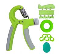 SBZIOJHDR Grip strength trainer, Gripper Adjustable R-Type Hand Grip Exercise Countable Strength Strengthening Pliers Spring Finger(Green)