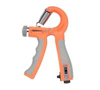 SBZIOJHDR Grip strength trainer, R-Shape Adjustable Countable Hand Exercise Strengthener Gripper Spring Finger Pinch Carpal Expander(Orange)