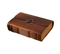 SBZIOJHDR leather notebook， Handmade Sketchbook Retro Leather Personal Diary Creative Tourism Commemoration Graduation Teacher Gift(A)