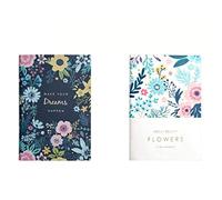 SBZIOJHDR leather notebook， Printed Flowers Fresh Notepad Student Simple Handbook Work Recording Plan Creative Diary(C)