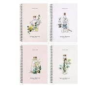 SBZIOJHDR leather notebook， Star Spiral 4 Subject, College Ruled Paper 60 Sheets Hardcover Tabs Diary Learning Student Gifts(F)