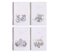 SBZIOJHDR leather notebook， Star Spiral 4 Subject, College Ruled Paper 60 Sheets Hardcover Tabs Diary Learning Student Gifts(B)