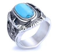 SBZIOJHDR mens rings, Engraved Eagle Design Vintage Western Navajo Native American Style, RDR Americana Biker Bold Jewellery(Y)