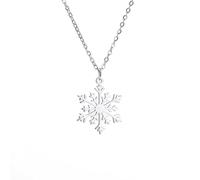 SBZIOJHDR necklaces， Snow Queen Grace Stainless Steel Snowflake Necklace Adjustable Chain,Jewellery Gift for Women(Silver)