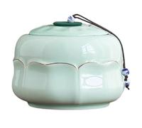 SBZIOJHDR pet urns for dogs ashes， Handicrafted Ceramic Urn Lotus Petals Decoration, Beautiful Keepsake Urns for Pet or Human(Cyan)