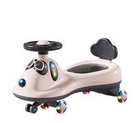 SBZIOJHDR Wiggle car, Wiggle Car Music Light Anti-rollover Swing Silent Flash Wheel Twist, Turn, Movement To Steer For Ages 3 Years And Up(Pink)