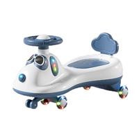 SBZIOJHDR Wiggle car, Wiggle Car Music Light Anti-rollover Swing Silent Flash Wheel Twist, Turn, Movement To Steer For Ages 3 Years And Up(Blue)