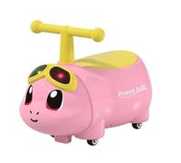 SBZIOJHDR Wiggle car, Wiggle Car Rocking Peanut Shape Cars Music Light Anti-Rollover Silent Wheel Perfect As A Gift Swing Card(Rose,With music)