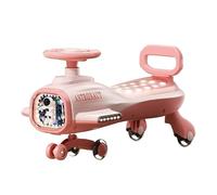 SBZIOJHDR Wiggle car, Wiggle Car with Pedal, Ride On Toy Anti-Rollover with Music Silent Flashing Wheels Headlights Swing Card(Rose)