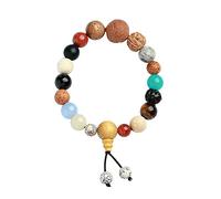 SBZIOJHDR wooden necklace, Delicate Cute 18 Bodhi Seed Beads Bracelet, Auspicious Lucky Stretch Bracelet, Suitable for Meditation, Prayer