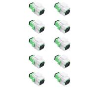 SC/APC Singlemode Keystone Jack Fiber Optic Coupler Adapter SM 10-Pack | ≤0.2dB IL, ≥50dB RL, 1200-1600nm, 1000+ Cycles, Zirconia Ceramic Sleeve, Panel/Wall Mount, CATV/FTTx
