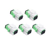 SC/APC Singlemode Keystone Jack Fiber Optic Coupler Adapter SM 5-Pack | ≤0.2dB IL, ≥50dB RL, 1200-1600nm, 1000+ Cycles, Zirconia Ceramic Sleeve, Panel/Wall Mount, CATV/FTTx