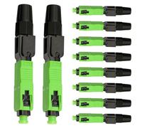 SC Fiber Optic Connector - 10 Pieces Fast Cable Adapter Kit | Easy Field Assembly, Secure Signal Transmission for High-Speed Networks Home Users Data Centers IT Professionals Technicians