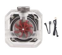 SC Fl T01 5V Water Flow Meter, Computer Water Cooling System Accessories, Square Transparent Hard Tube Split Flowmeter with G1/4 Thread, 5V Symphony Lights for PC Cooling