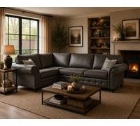 SC FURNITURE LIMITED Dark Grey Fabric Corner Sofa 1C2 Left Hand Facing Oldham