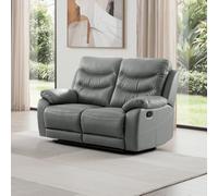 SC FURNITURE LIMITED Dark Grey Genuine Leather Reclining 2 Seater Sofa - Fusion