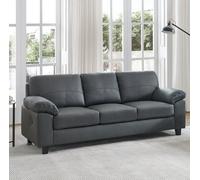 SC FURNITURE LIMITED Dark Grey Leather 3 Seater Sofa Boston