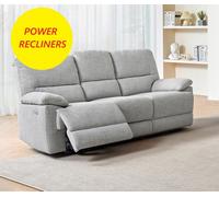 SC FURNITURE LIMITED Grey Fabric Electric Reclining 3 Seater Sofa - Oxford