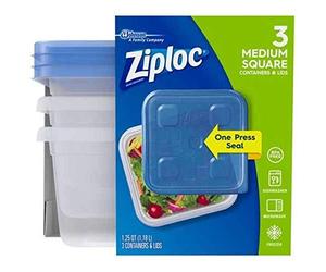 SC Johnson Ziploc Container, Medium Square - 40 oz - 3 ct
