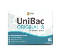 SC Nutra (Sweet Cures) UniBac Original 9 (60 Capsules) | 9 Strain Formulation Probiotic Blend for Everyday Health | includes FOS Prebiotic to Aid Friendly Bacteria Survival in The Gut, White Capsules