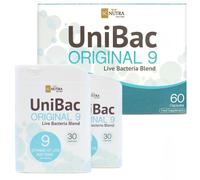 SC Nutra (Sweet Cures) UniBac Original 9 (60 Capsules) | 9 Strain Formulation Probiotic Blend for Everyday Health | includes FOS Prebiotic to Aid Friendly Bacteria Survival in The Gut, White Capsules