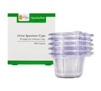 SC Nutra Urine Specimen Cups (50 Pack) - 60ml Sterile Sample Containers - Disposable Urine Collection Pots - Hygienic & Leak Resistant - for Home & Clinical Testing for Pregnacy, UTIs, Cystitis.