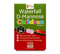 Waterfall D-Mannose for Children Birch D-Mannose & Natural Strawberry Juice Powder for Boys & Girls 3 Years + | 250mg Tablets - 100 Count