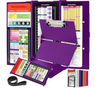 SC Printing World Nursing Clipboard with Nursing and Medical Edition Cheat Sheets 3 Layers Foldable Nurse Clip Boards Notepad for Students, Nurses and Doctors (Purple)