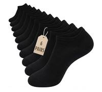 SC Products 6 Pairs Cotton Trainer Socks Womens 4-7 | No Show Black Beige or White Ankle Socks Women with Silicone Heel Grip | Invisible Ladies Trainer Liners 6 Pair Multipack