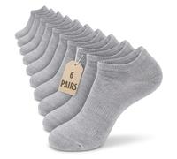 SC Products 6 Pairs Cotton Trainer Socks Womens 4-7 | No Show Black Beige or White Ankle Socks Women with Silicone Heel Grip | Invisible Ladies Trainer Liners 6 Pair Multipack