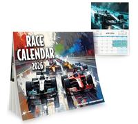 SC Products A4 F1 Calendar 2026 with Race Dates Formula 1 Gifts for Men | Abstract Formula 1 Calendar 2026 with Race Dates F1 Gifts for Men | Sports Car Motor Racing Presents for Him