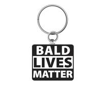 SC Products Bald Lives Matter Funny Keyrings | Stainless Steel Grandad Keyring Bald Joke Gifts for Men | Funny Secret Santa Gifts for Men Stocking Fillers | Rude Joke Presents for Dad Stocking Fillers