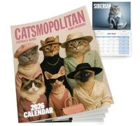 SC Products Catmopolitan Funny Cat Calendar 2026 UK | A4 Cats Fashion Funny Calendar 2026 UK Cat Gifts for Women | Calendars for Cats Lovers Secret Santa Gifts for Women Stocking Fillers for Her
