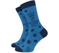 SC Products I Don't Need AI My Girlfriend Knows It All Funny Socks | Cotton Size 6-12 Novelty Socks Christmas Presents For Boyfriend Stocking Fillers | Funny Boyfriend Gifts for BF on Valentines Day