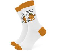 SC Products Mr Loves Fishing Gifts for Men | Size 6-12 Cotton Fishing Socks for Dad Grandad | Novelty Socks Stocking Fillers for Men Funny Secret Santa Gifts | Christmas Presents for Dad