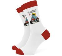 SC Products Mr Loves His Motorbike Socks | Size 6-12 Cotton Rich Funny Socks Motorbike Gifts for Men | Biker Gifts for Men Motorcycle Accessories | Presents for Dad for Christmas Stocking Fillers