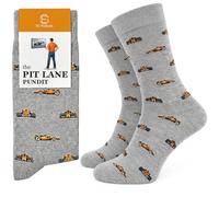 SC Products The Pit Lane Pundit Motorsport Socks for Men | Size 6-12 Cotton Rich Racing Socks | Novelty Gifts for Him Stocking Fillers | Racing Sports Car Merchandise Gift for Dad Motorsport Fans