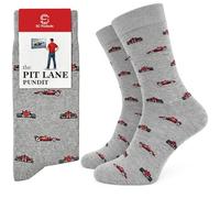 SC Products The Pit Lane Pundit Motorsport Socks for Men | Size 6-12 Cotton Rich Racing Socks | Novelty Gifts for Him Stocking Fillers | Racing Sports Car Merchandise Gift for Dad Motorsport Fans