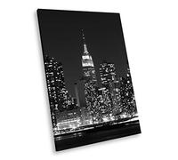 SC1025 Black White Portrait Canvas Picture Print Wall Art New York City Skyline